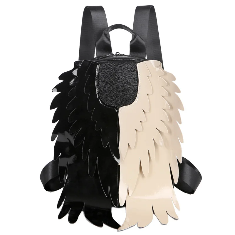 Красивый дизайнерский рюкзак для женщин, рюкзак в полоску с крыльями, Модный женский рюкзак с светящимися крыльями для женщин, 2021