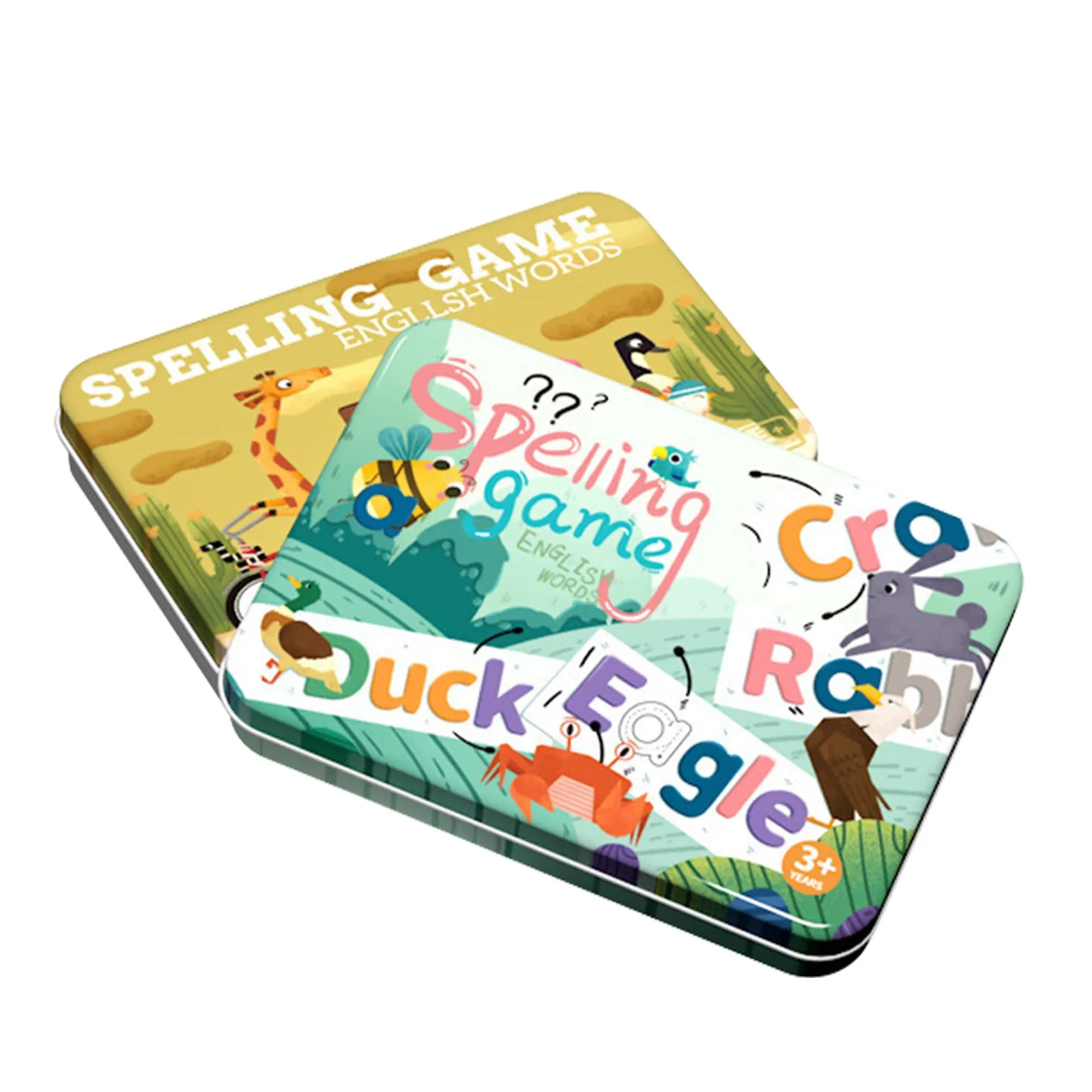 

English Letter Spelling Words Game Fun Educational Wooden Puzzle Practice Cards