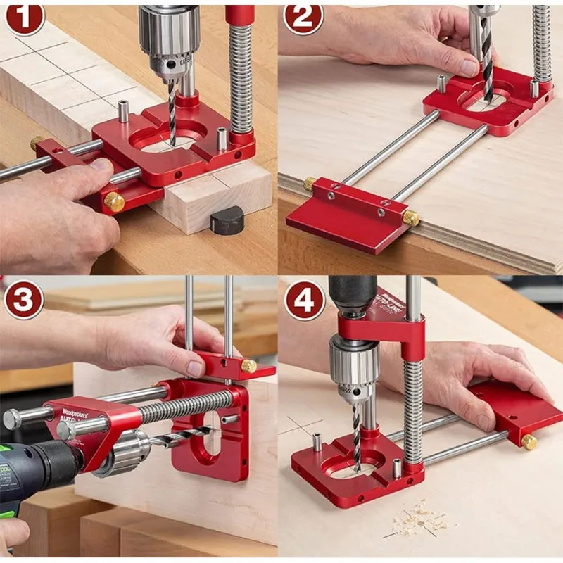 

Woodworking Drill Locator Convenient Labor Saving Alloy Steel Woodworking Drilling Template Guide Tool For Home Dropshipping