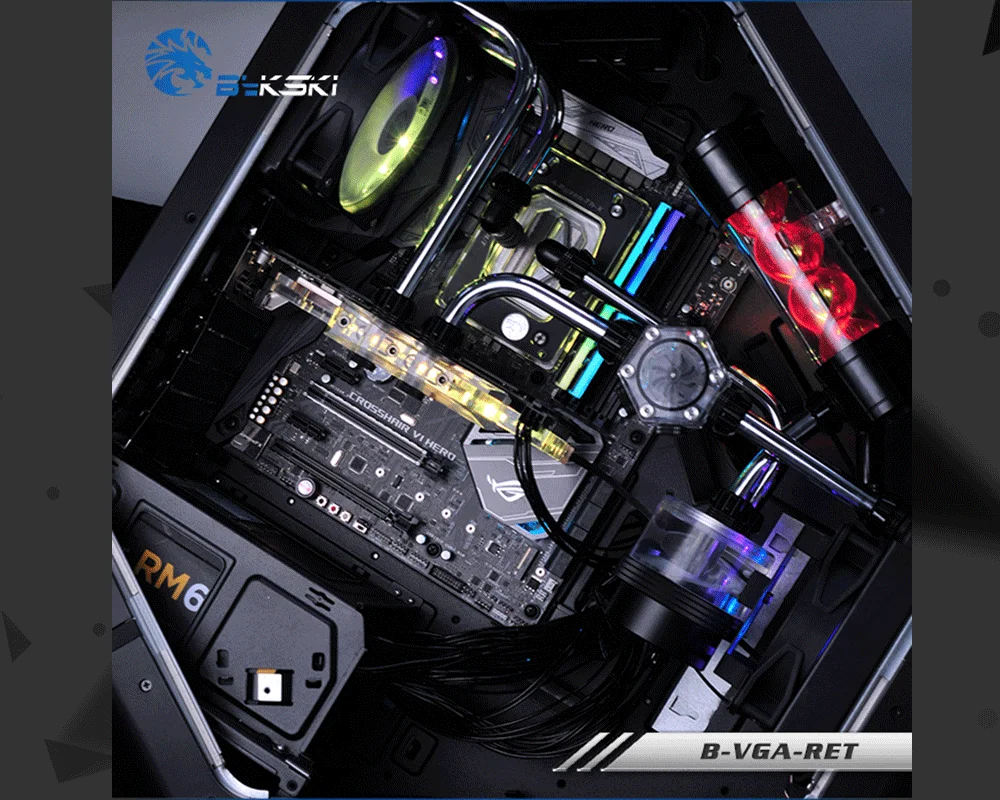 Bykski B-VGA-RET, изменение направления l-типа GPU Блок маленький мост, акриловый мост, для Bykski's GPU водного блока ремонт