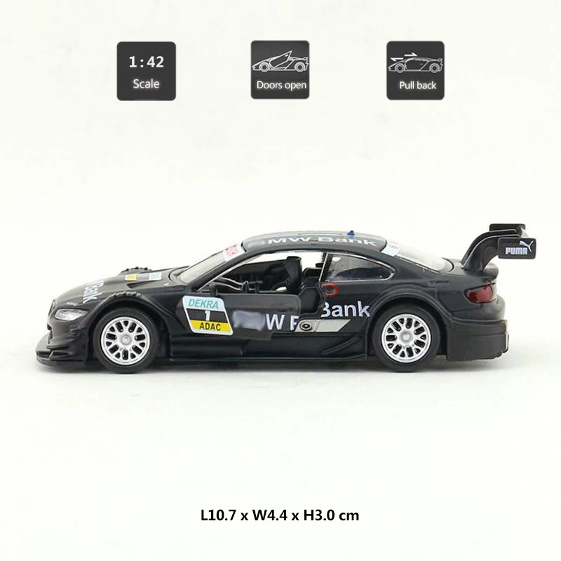 Модель гоночного автомобиля HOMMAT 1:42 M3 DTM(E92) из металлического сплава масштаб 1/42
