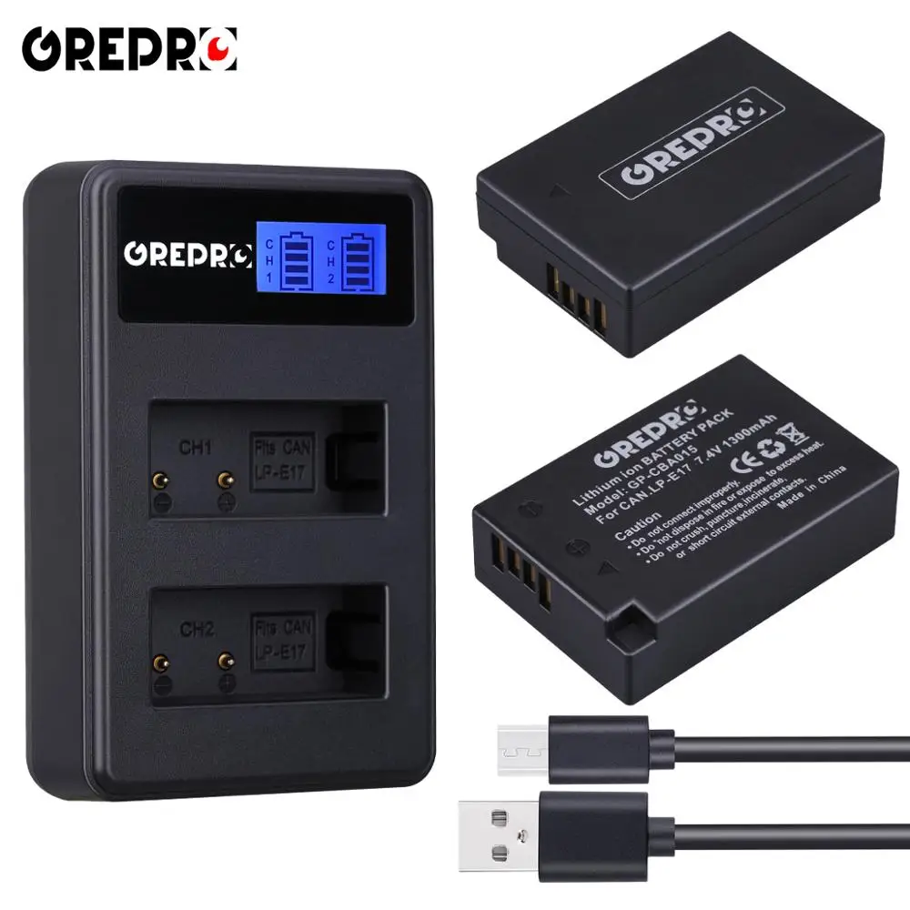 2 шт. 1300 мАч LP-E8 LP E8 LPE8 батарея + LCD двойное USB зарядное устройство для Canon EOS 550D 600D 650D