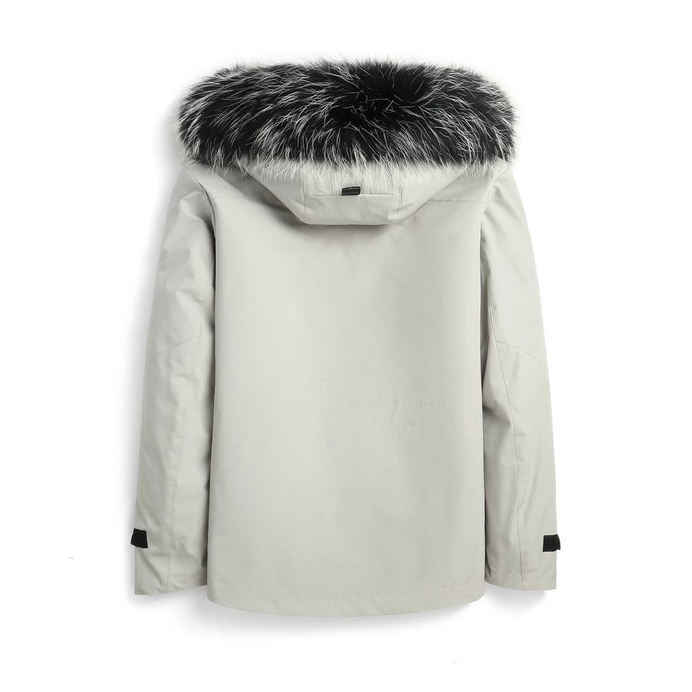 Мужская парка с капюшоном и воротником из натурального Лисьего меха |