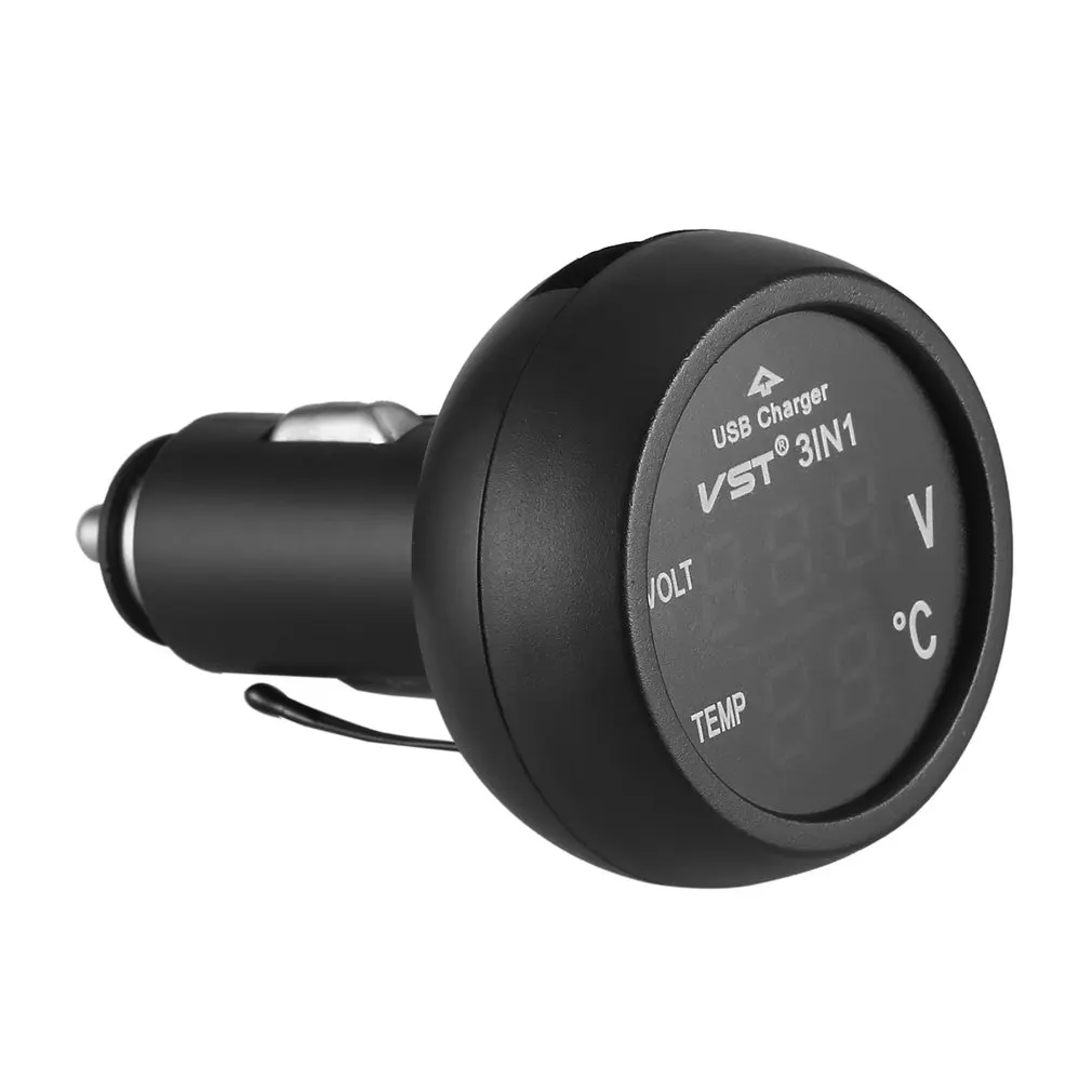 digital led car cigarette lighter voltmeter thermometer car truck usb charger 12v24v temperature meter voltmeter 3 in 1 2 in 1 free global shipping