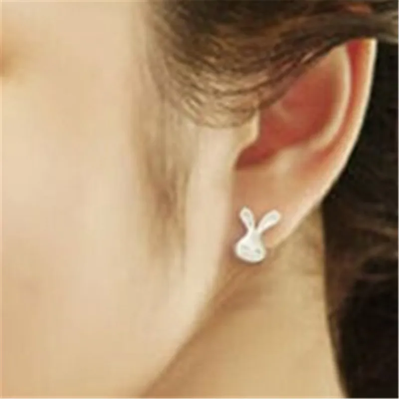 

Simple Fashion Silver Star Earrings Personality Charm Classic Temperament Female Wild Rabbit Ear Jewelry