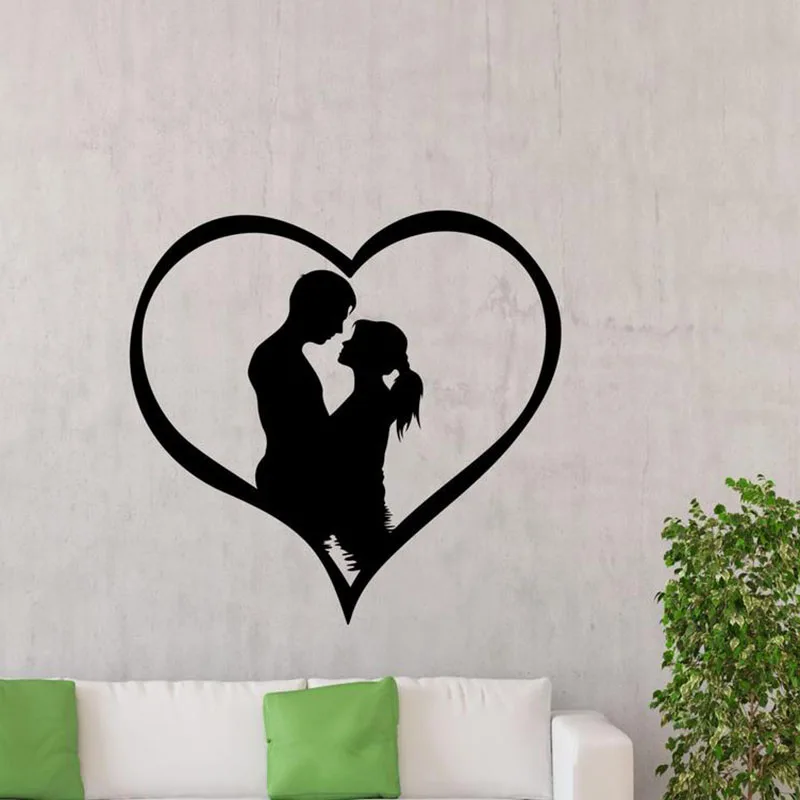 

Heart Wall Decal Love Romantic Man Woman Valentine's Day Gift Vinyl Window Sticker Couple Bedroom Home Art Decor Wallpaper5125