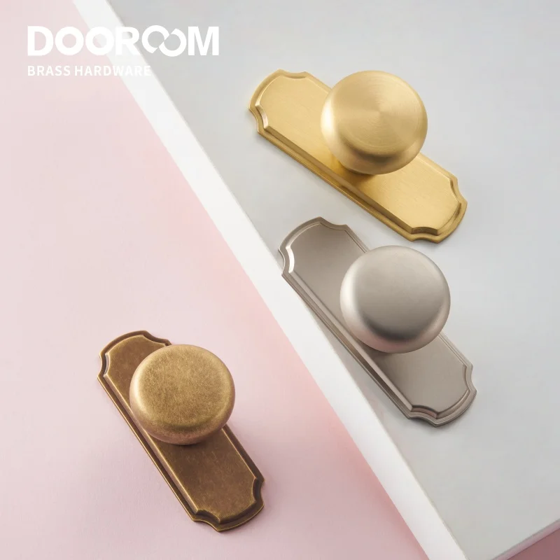 

Dooroom Brass Furniture Handles Matt Nickel Yellow Bronze Pulls With Base Cupboard Wardrobe Dresser Shoe Box Drawer Cabinet Knob