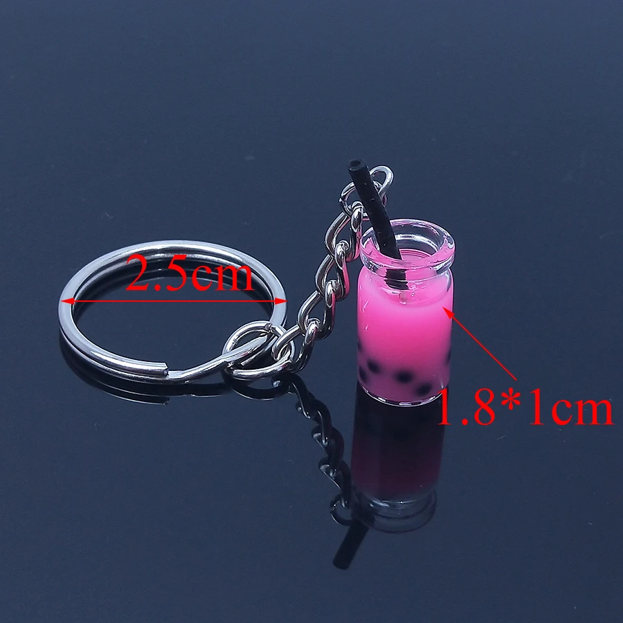 Уникальный дизайн бутылки мини Кубок сок брелок смолы жемчужный молочный чайный