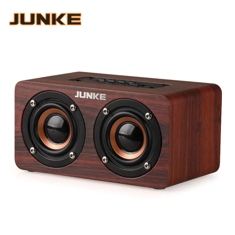 Деревянная портативная стереоколонка JUNKE W5 Bluetooth Колонка s Bass двойная для спорта с