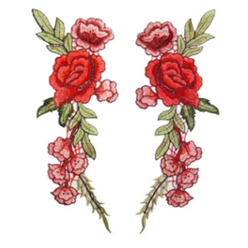 2 шт./компл. вышивки розы значок кружева ткань аппликация сделай сам аксессуары