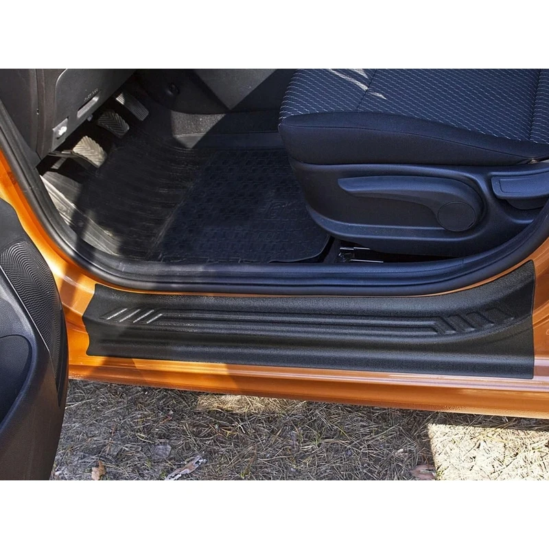 Guard covers of door sills case for Kia Rio 4 sedan 2017-2021 X line 2017-2020 ABS plastic protective molding styling tuning interior sill pad scuff