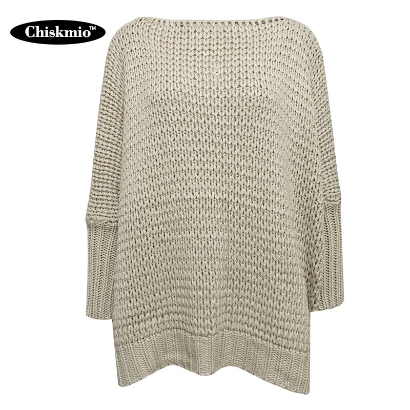 

Chiskmio Batwing Sleeve Oversize Sweater Women Knitted Pullover Loose Long Sweater Jumper Women Knitwear Winter Clothes