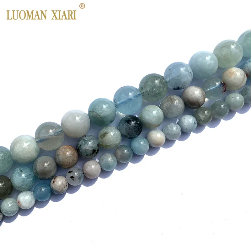 Изысканные 100% натуральный AAA старый руды Аквамарин драгоценный камень круглые