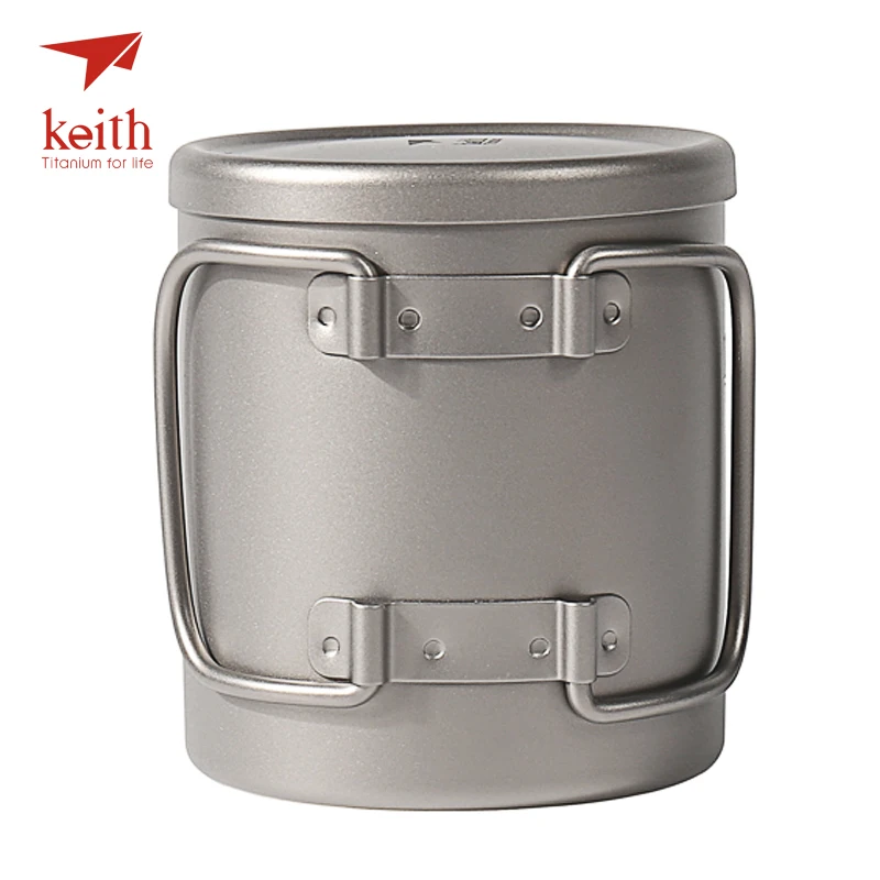 Keith двухслойная титановая кружка с откидной ручкой для кемпинга и путешествий