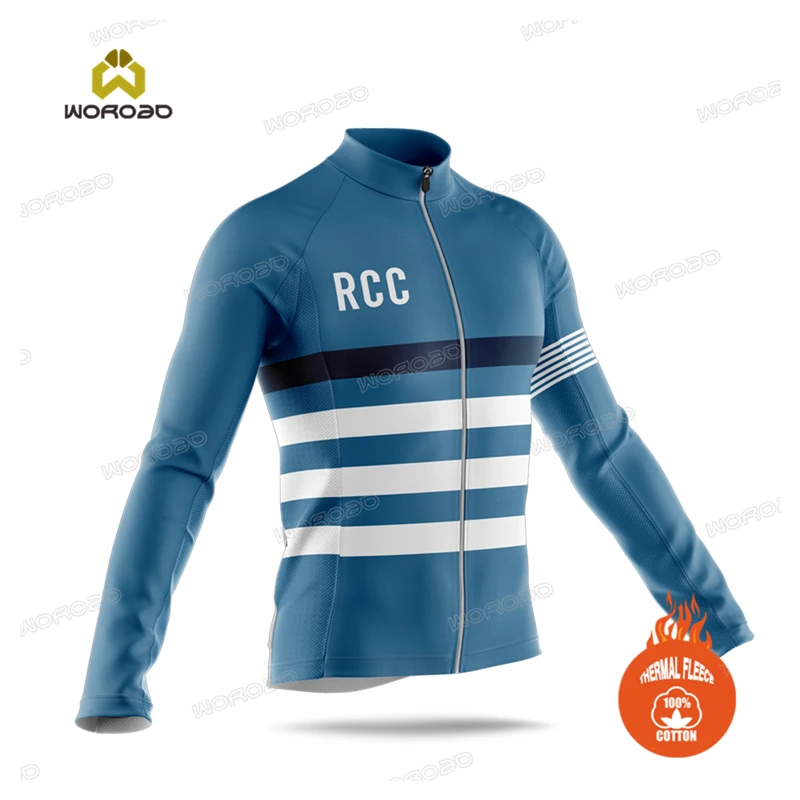 Велосипедные рубашки Джерси для катания Зимняя куртка Rcc Команда Длинный рукав Термофлис Свитшот Дышащая Униформа On.