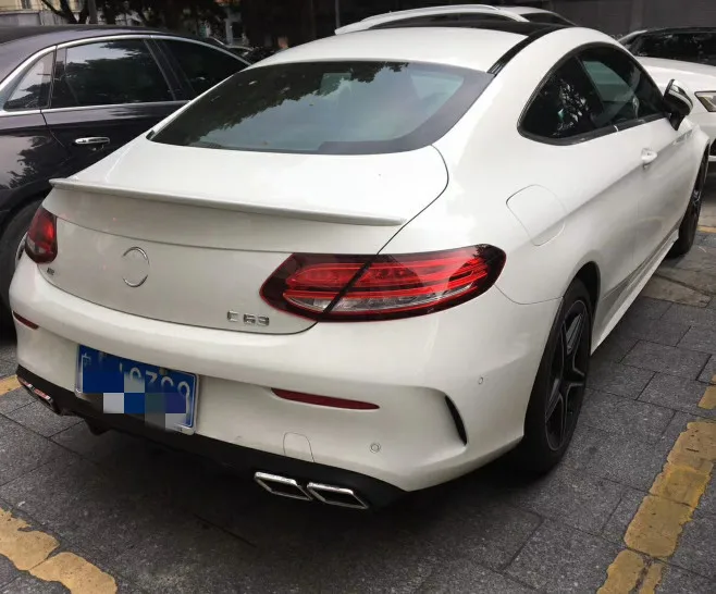 Для benz C205 c-класс купе спойлер 2 двери АБС пластик Материал заднее крыло автомобиля Цвет задний спойлер- спойлер