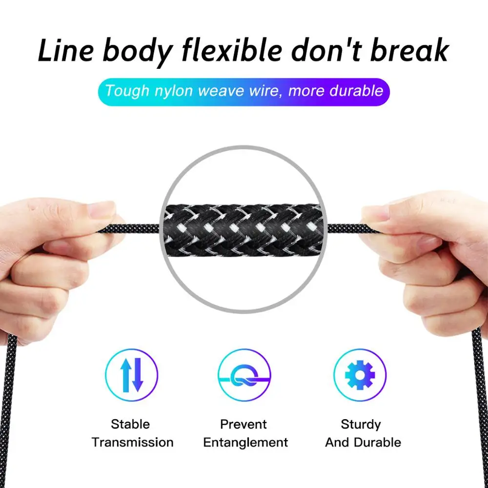 USB кабель FONKEN 5 А Type C для телефона шнур быстрой зарядки 0 3 м 1 нейлоновый плетеный