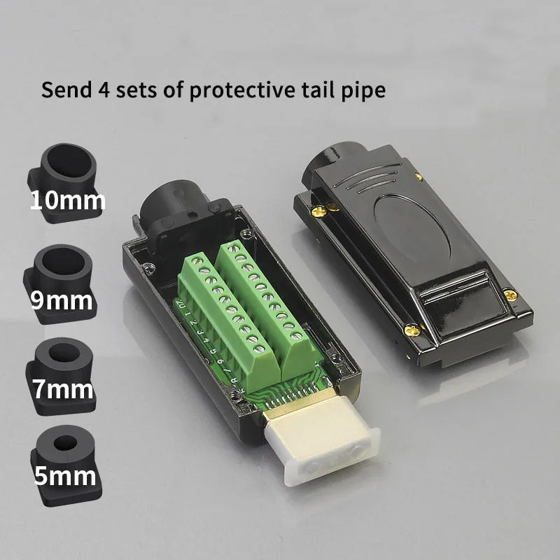 HDMI 2,0 Solderless Head HD Кабельный разъем 4K HD кабель для ремонта DIY мужской для отправки 4 комплекта защитных хвостовых трубок - Цвет: A