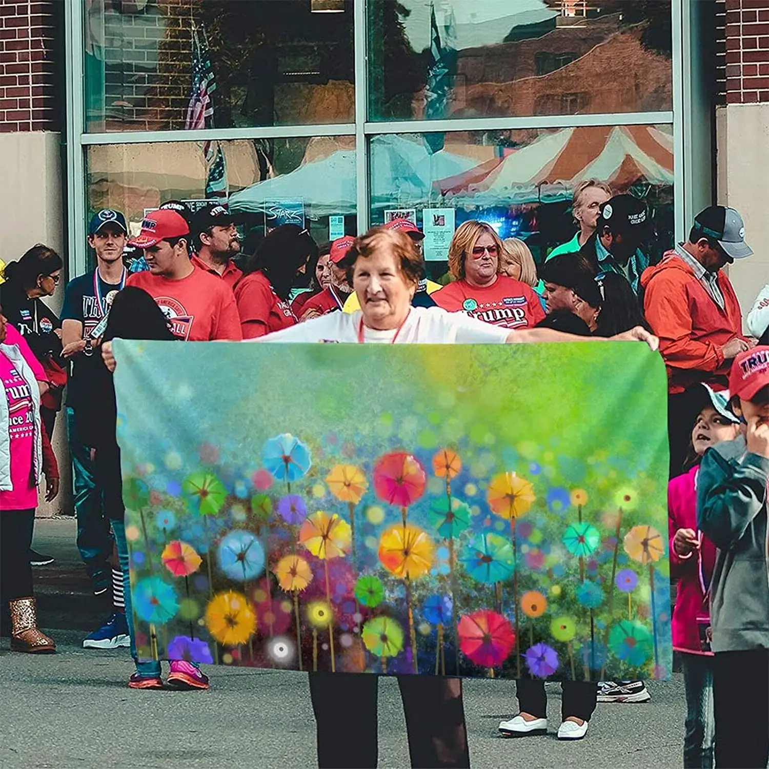 

Daisy Flowers Flag Nature Spring Summer Season Flag Rainbow Watercolor Floral Garden Yard House Party Home Decorations