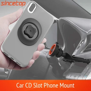 universal car cd slot phone holder 360 rotation cradle navigation mount cell phone stand bracket clip for iphone samsung gps free global shipping