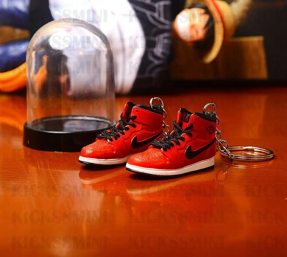 a pair w metal ring Дропшиппинг тапки обуви брелок 1 3D мини-кроссовки "OW CHICAGO" Спортивная обувь тапки брелки - Цвет: a pair w metal ring