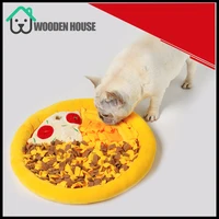 pizza shaped dog snuffle mat pet sniffing training blanket detachable fleece pads dog mat bed relieve stress nosework puzzle toy