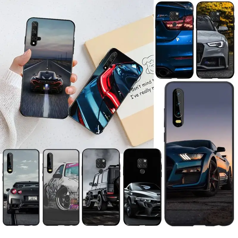 HPCHCJHM Автомобильная фара SportsCar мягкий силиконовый черный чехол для телефона Huawei P40