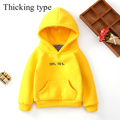 Thick Yellow sweatshirt For Girls Children's Hoodies For Boys Red/Yellow/Green Pullover Thick Girls/Boys Sweater Kids Clothes DC125 - Цвет: Thick Yellow