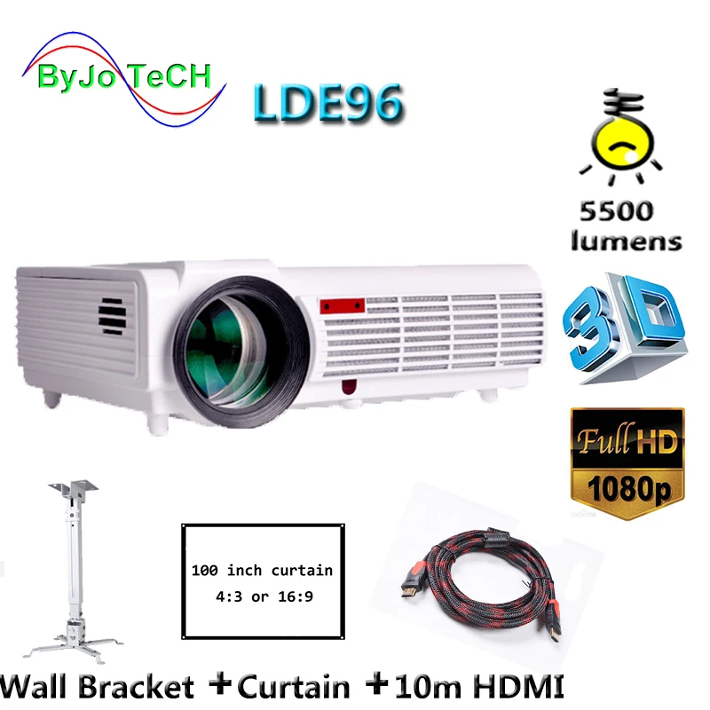 

LED 96 проектор, Full HD, 5500 лм, 10 м, HDMI