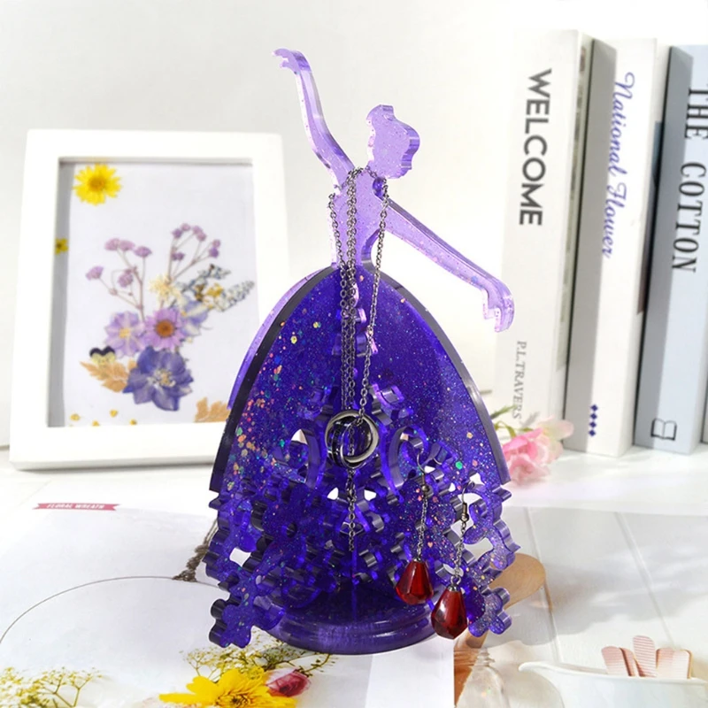 

Shiny Dancing Girl Jewelry Holder Mold Large Mold - Epoxy Craft Home Decoration