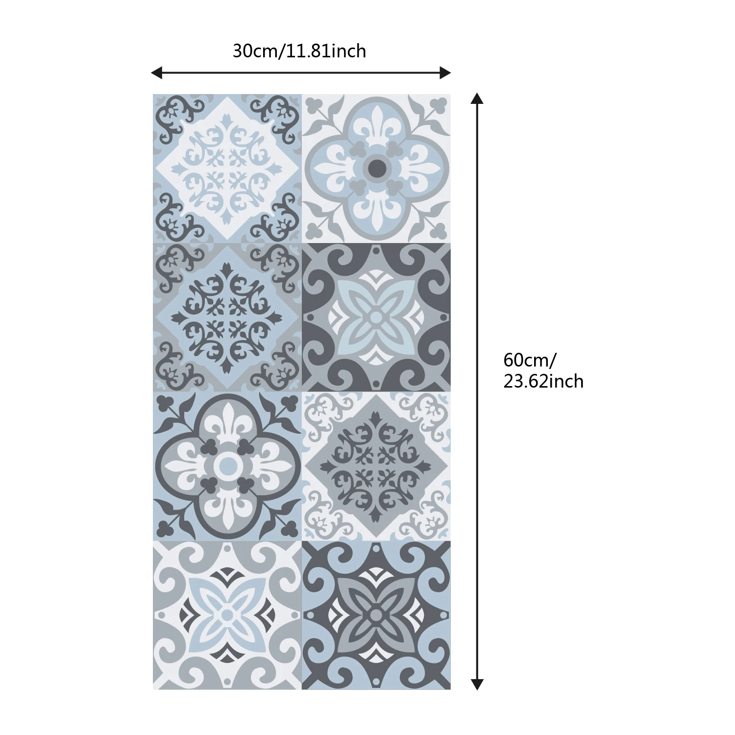 

Funlife 60x30cm Mediterranean Wallpaper Easy to Clean Self-Adhesive Kitchen Decor Bathroom Stickers Waterproof Wall Stickers