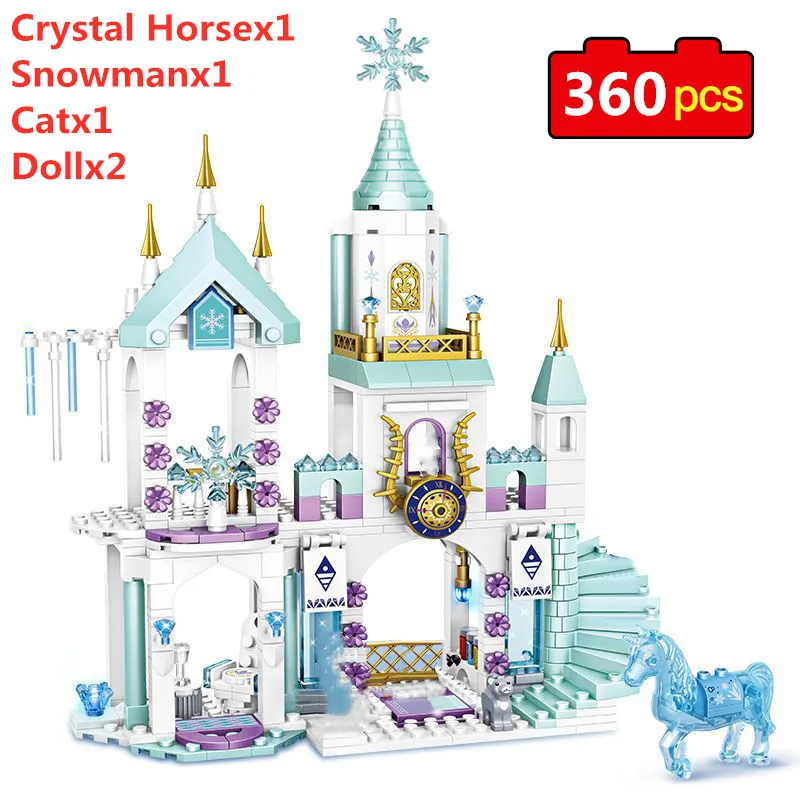 

360pcs Ice Playground Castle Building Blocks Friends Princess Series Blocks Bricks DIY Creative Educational Toys for Children