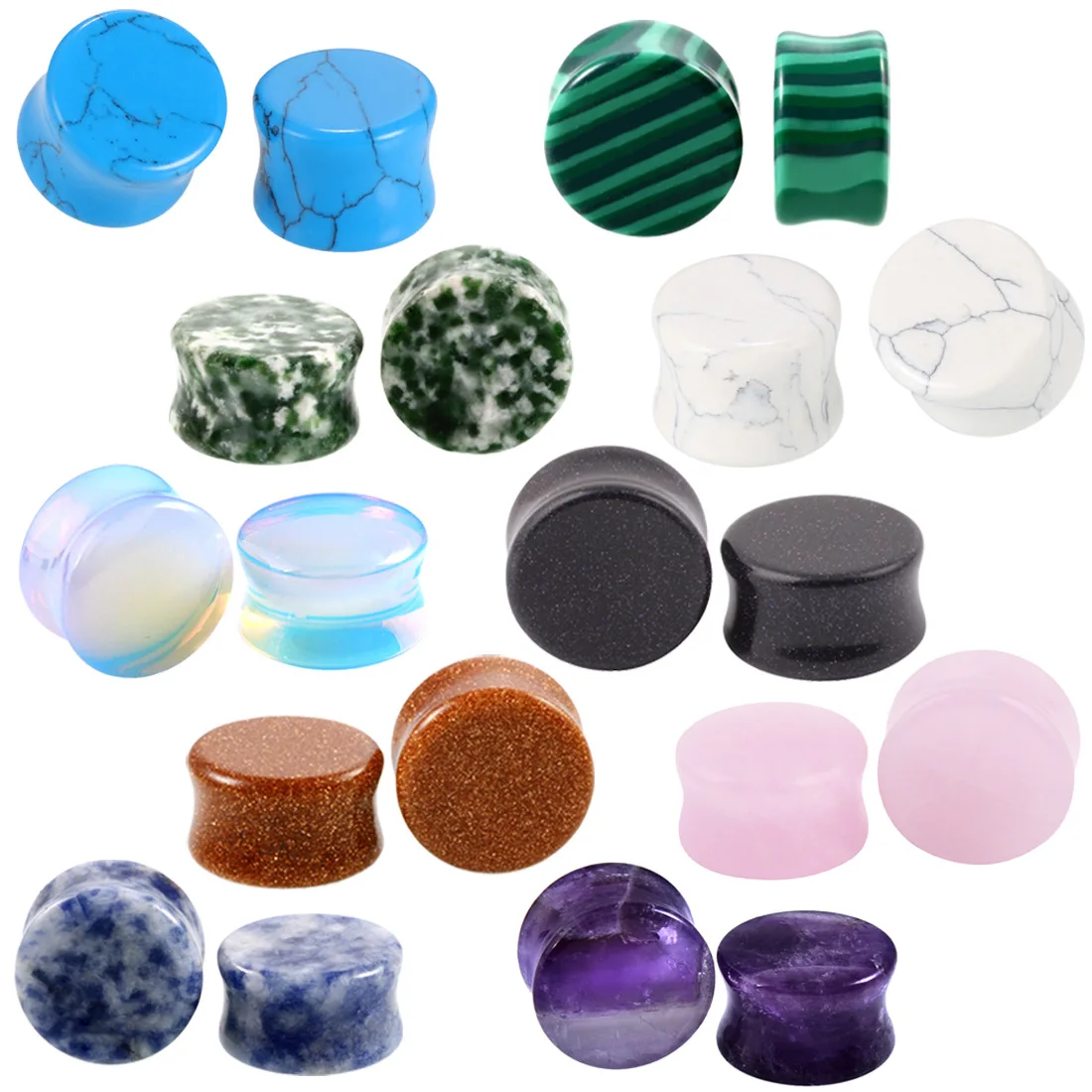 

1PC Stone Ear Plugs Gauges Earrings Women Men Ear Plug Flesh Tunnel Piercing Expander Ear Stretcher Body Piercing Jewelry