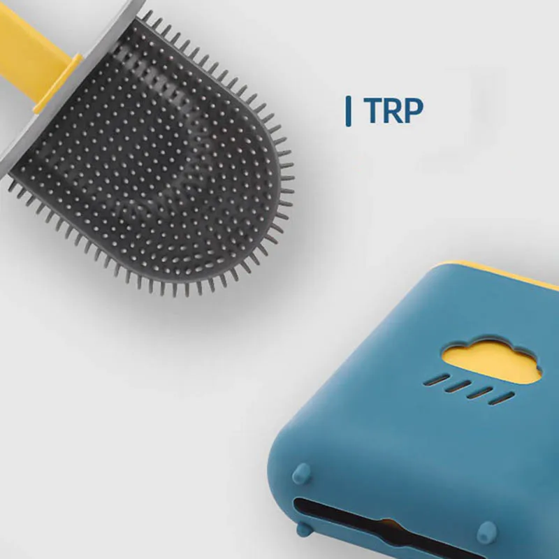 Хит продаж силиконовая щетка для унитаза плоская головка гибкая быстрой сушки