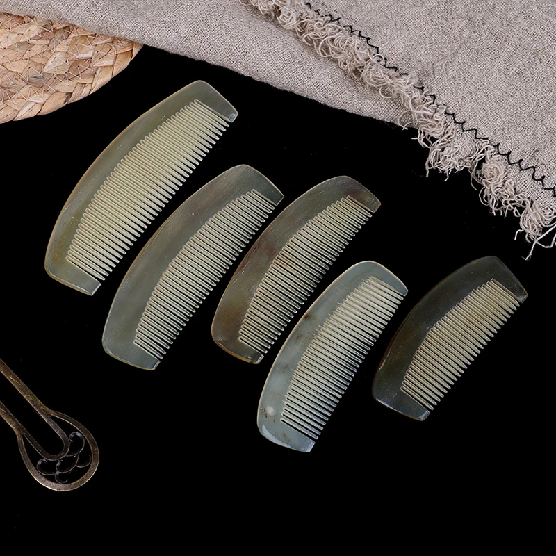 Натуральный Янтарный рожок гребень для парикмахерских волос без статического