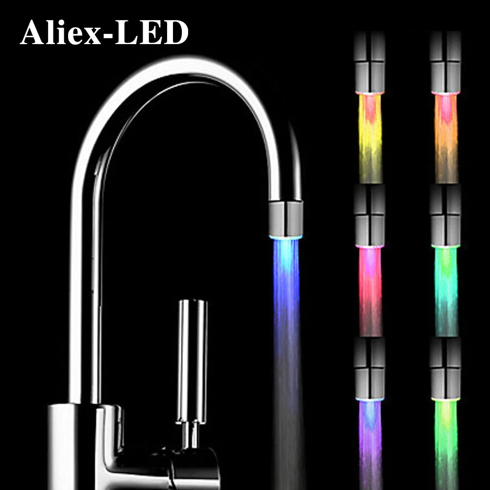 Новый светодиодный ночник rgb кран креативный водяной светильник лампы для душа