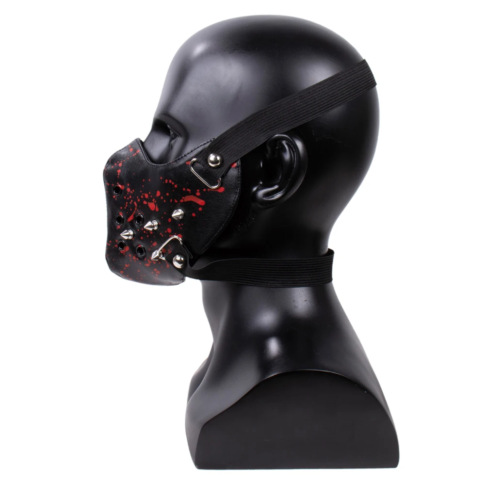 Стимпанк заклепки кожа половина косплей с маской для лица мотоцикла Велоспорт