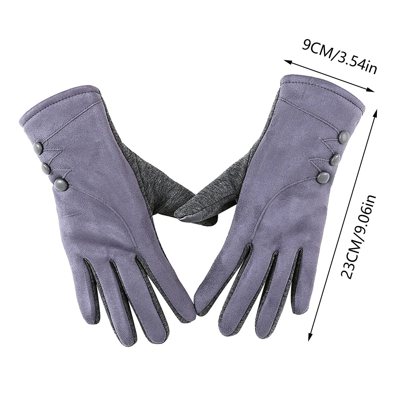 

Women's Winter Plus Suede Thicken Warm Touch Screen Gloves Elegant Pearl Suede Windproof Full Finger Cycling Driving Gloves