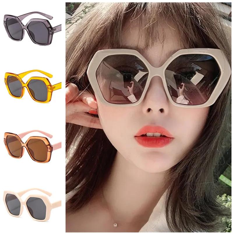 

Fashion Sunglasses Polygon Sun Glasses Unisex Oversize Frame Adumbral Anti-UV Spectacles Retro Eyeglasses A++
