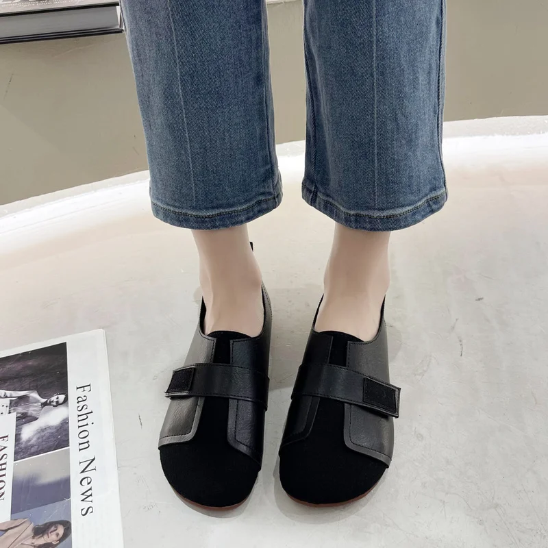 

Women's Casual Shoes Solid Color Velcro Flat Round Toe Women's Shoes Comfortable and Lightweight All-match Walking Shoes 2021