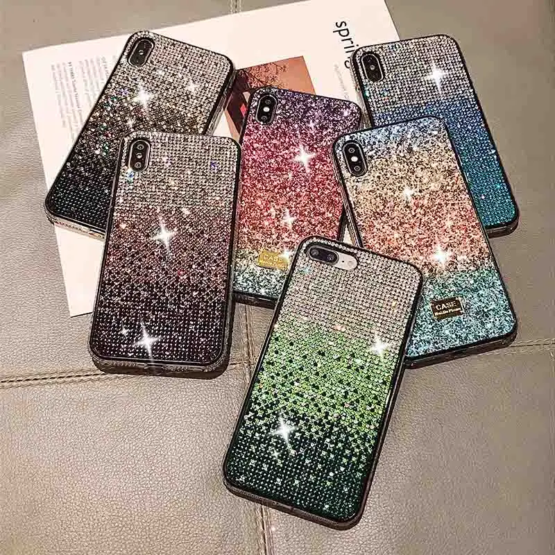 3D Алмазный чехол Bling Crystal для iPhone X XS Max XR мягкий блеск TPU 6 6S 7 8 Plus со стразами