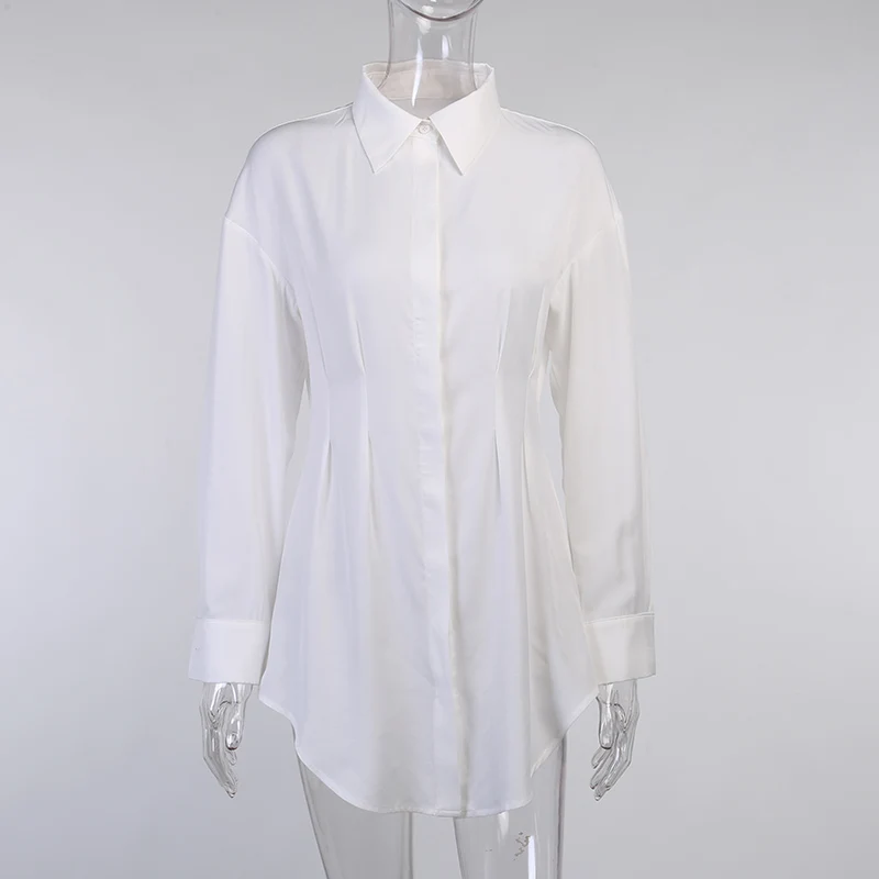 Женское мини-платье WannaThis с длинным рукавом пуговицами асимметричным подолом