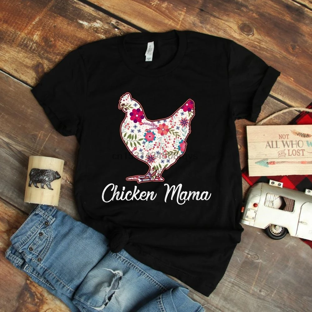 Курица I Love Mama футболка цыпленка футболки для мамы фермы Белла + Холст Черная в