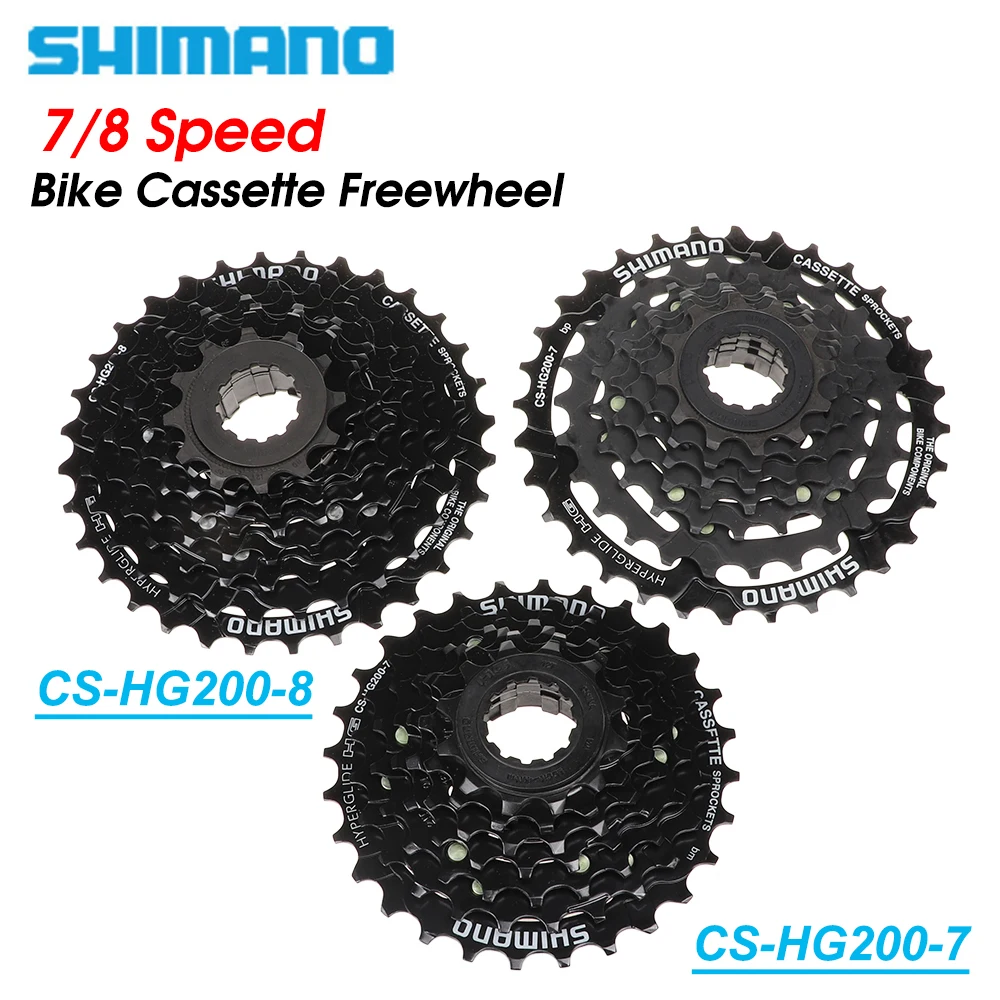 

SHIMANO MTB Bicycle Transmission Parts CS-HG200-7/8 Cassette Bike Freewheel Cassettes 12-14-16-18-21-24-28-32T 7S/8S Speed Bike
