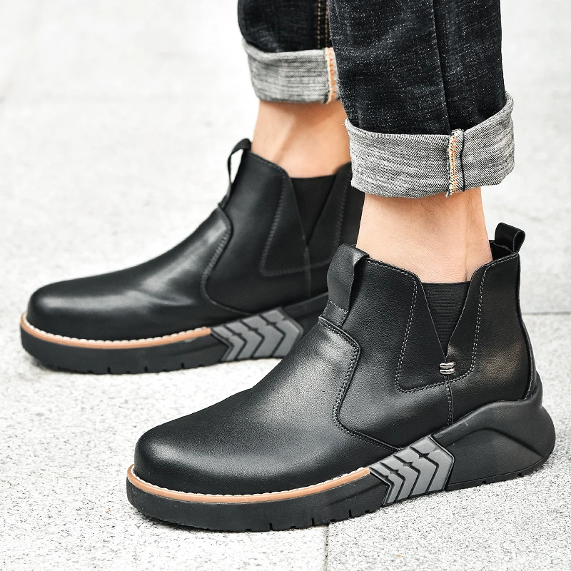 

Men Boots Warm Ankle Boots Shoes Winter Men Martin Boots Leather Shoes Man Punk Casual Shoes Men Increased Male Botas Hombre