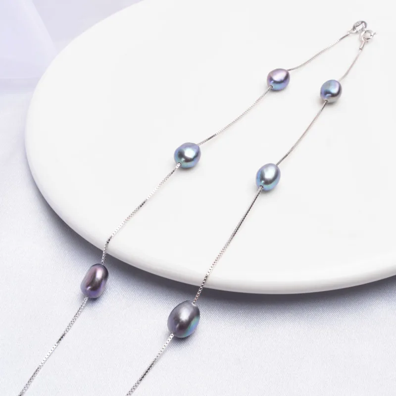 Женское Ожерелье из натурального пресноводного жемчуга ASHIQI в стиле барокко с