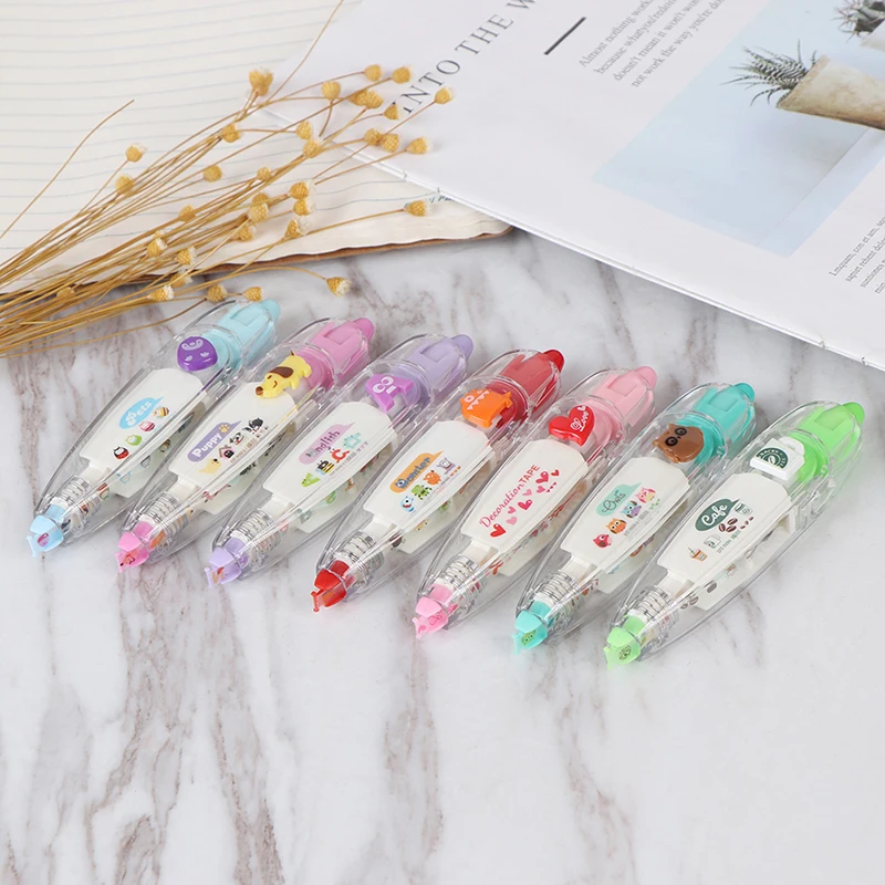 Милая Корейская мультяшная Корректирующая лента Канцтовары для учебы офисные и