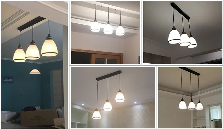 

Classic American Country Pendant Lamp Iron Fringed White Glass Suspension Light Dinning Sitting Living Room Bedroom Chandelier