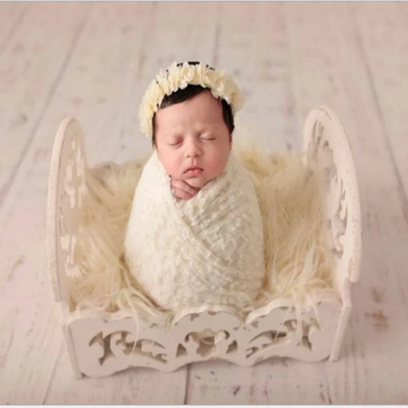 newborn photography props Small bed studio photography 100 days newborn small wooden bed full-moon baby photo Hollow bed