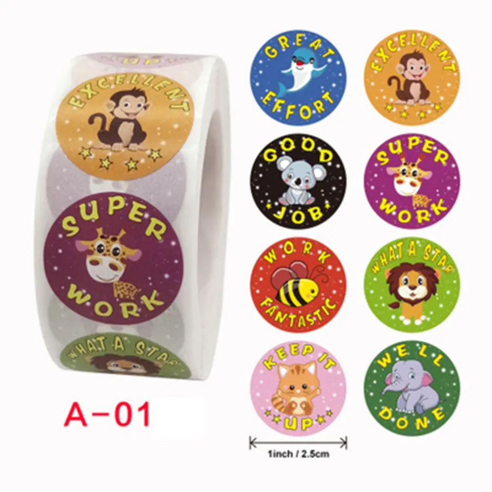 

500pcs Label Stickers Christmas Snowman Stickers Cute Cartoon Animals Sticker Gift for Reward Children School Supplies